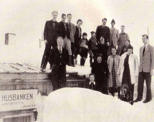Foto av Husbankens første kontor i Hammerfest. 1946