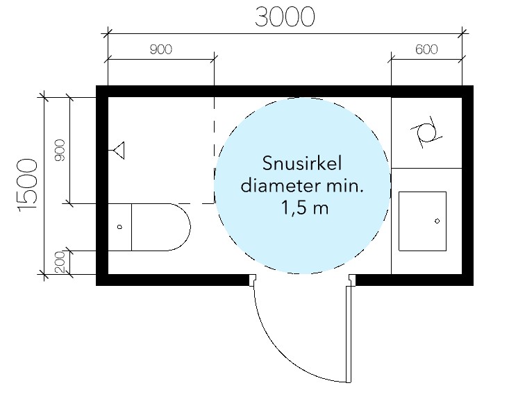 bad med alle funksjoner 1500x3000mm snusirkel for rullestol alternativ 4